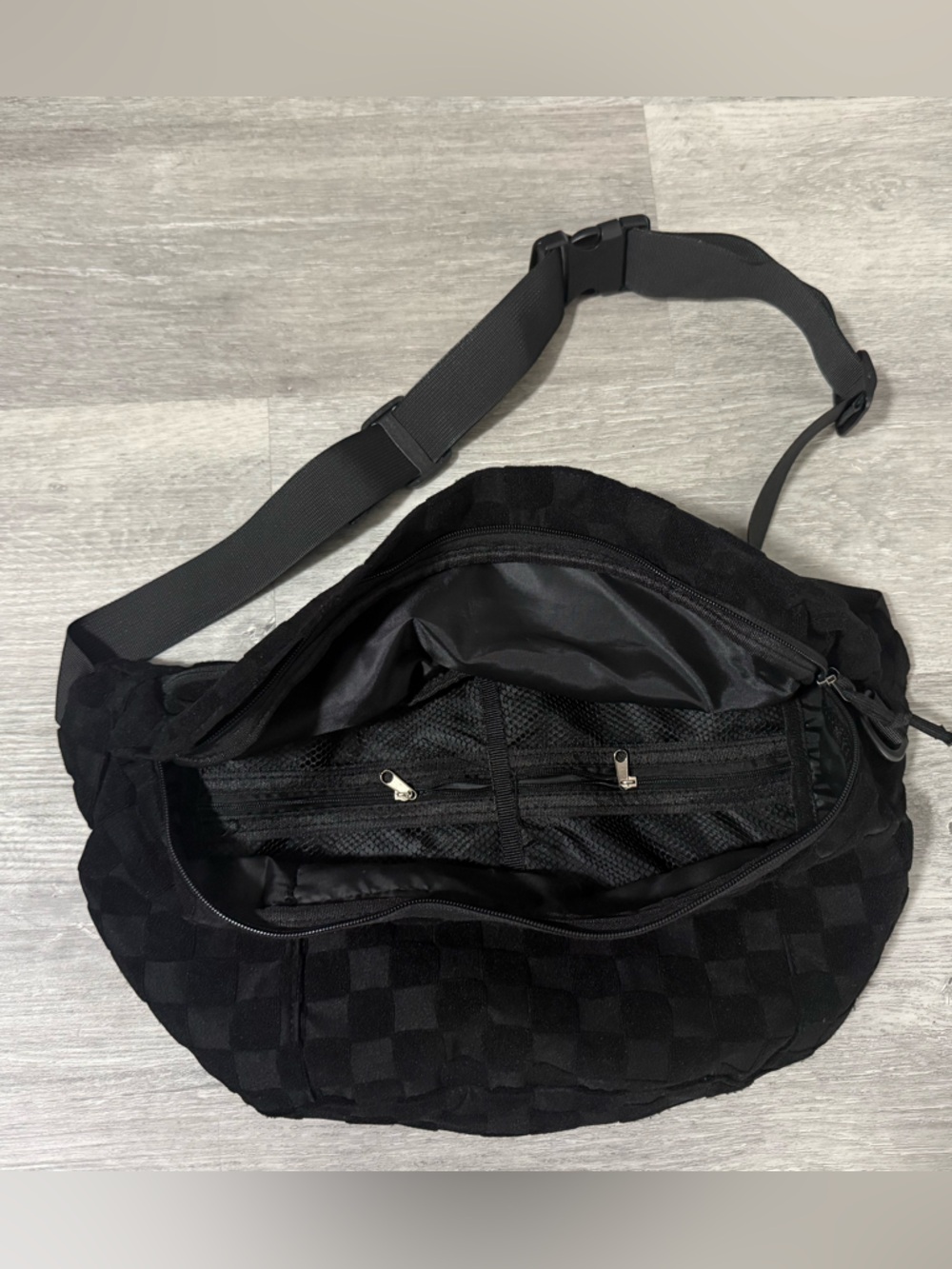 Black Checkered Bum Bag